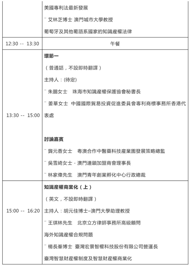 澳門國(guó)際知識(shí)產(chǎn)權(quán)研討會(huì)2018--知識(shí)產(chǎn)權(quán)商業(yè)化