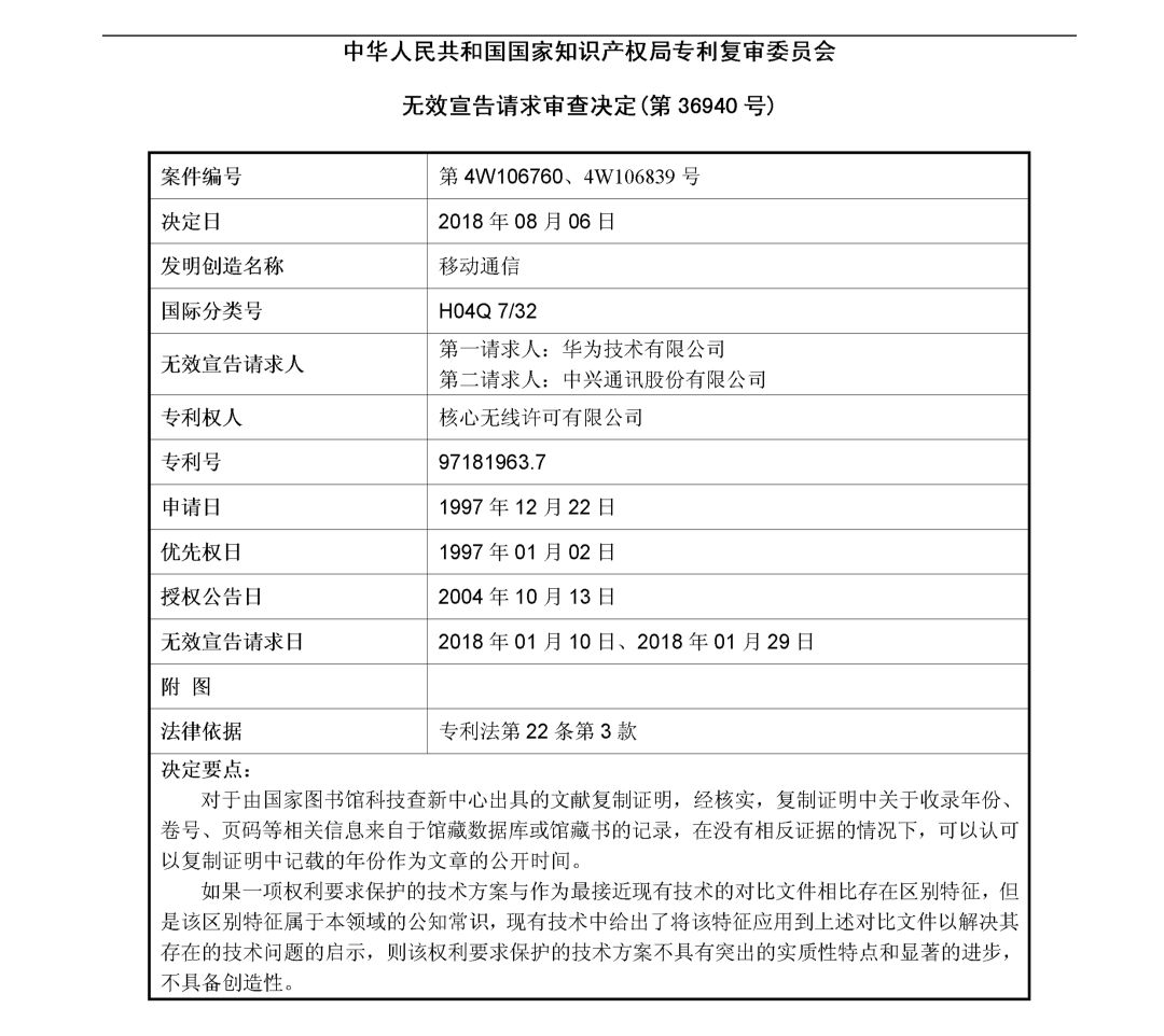究竟是什么專利，讓華為和中興先后發(fā)動(dòng)無效請(qǐng)求？