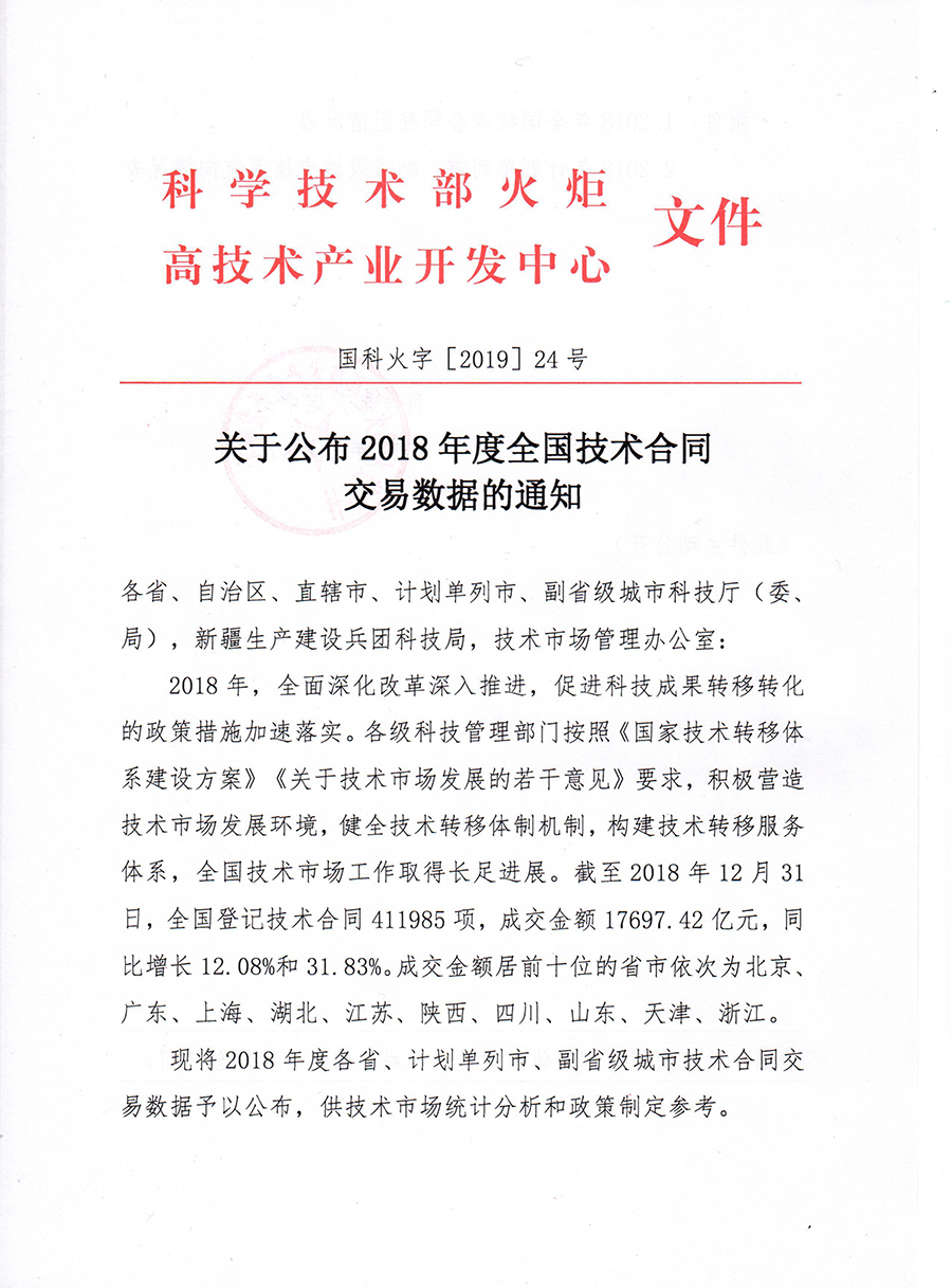 重磅！2018年度全國技術(shù)合同交易數(shù)據(jù)公布！
