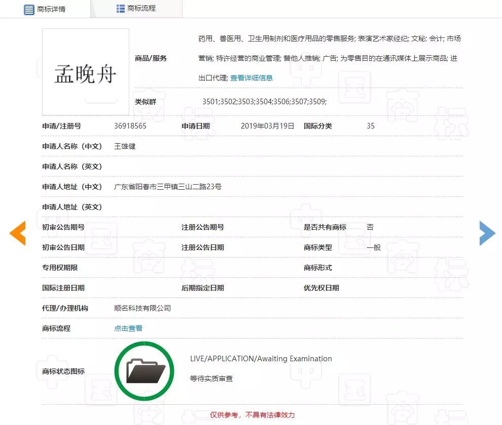 “任正非”、“孟晚舟”姓名被搶注為商標(biāo)？