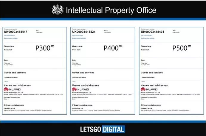從 P300 到 P1000，華為全都注冊(cè)好了商標(biāo)？
