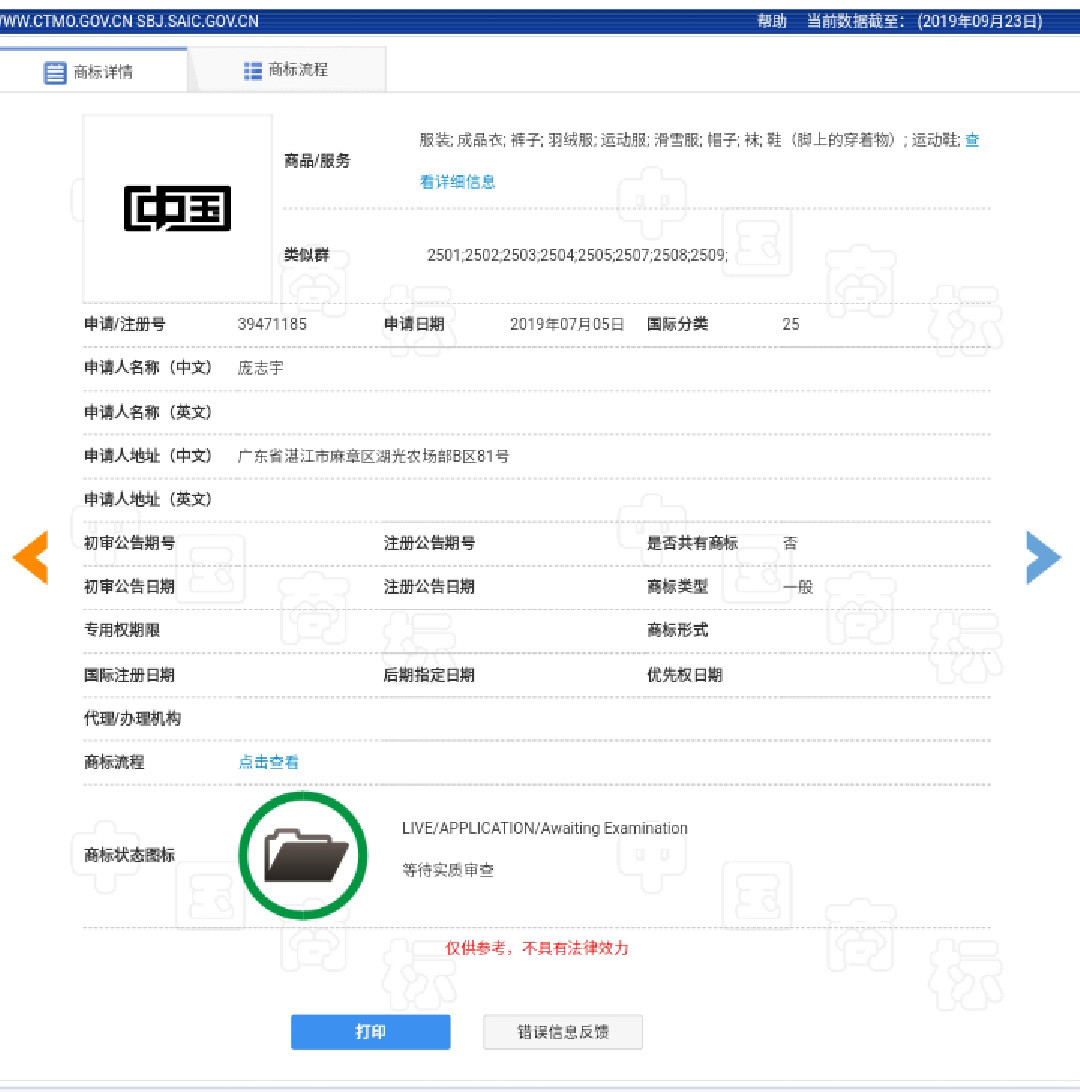 70歲的新“中國”，也有商標(biāo)？