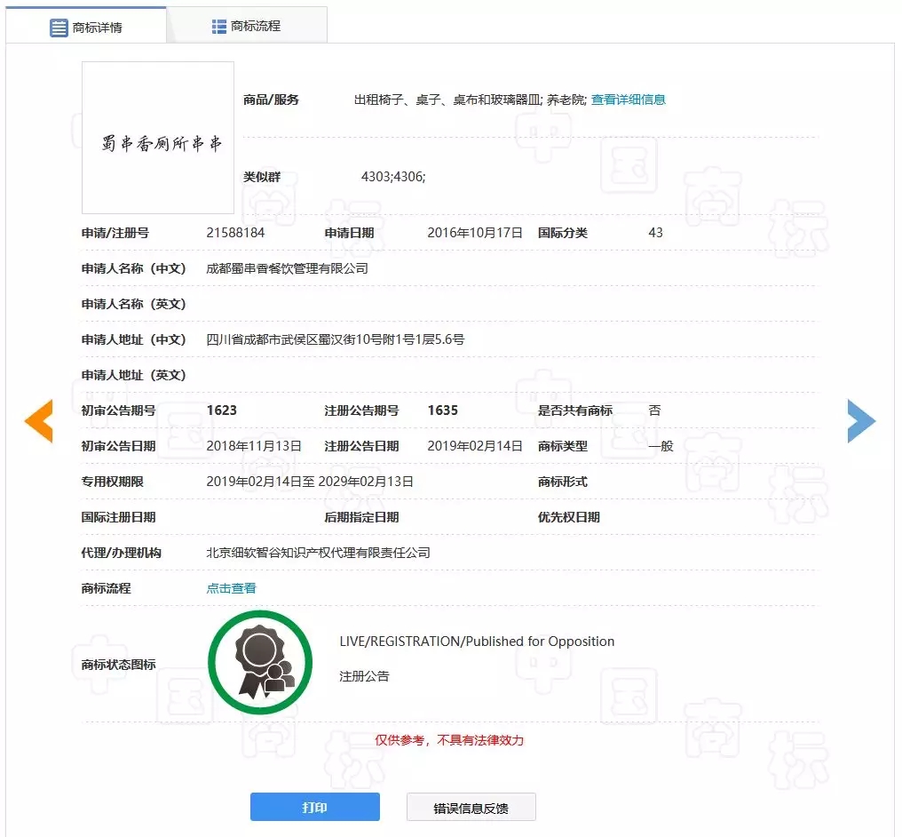 “廁所串串”商標因不良影響全部被駁回了？