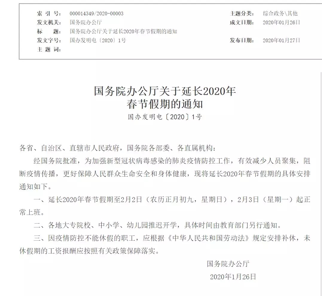 開工延遲！全國2月3號，蘇州2月9號，上海2月10號··· ···HR通知你哪天上班了嗎？