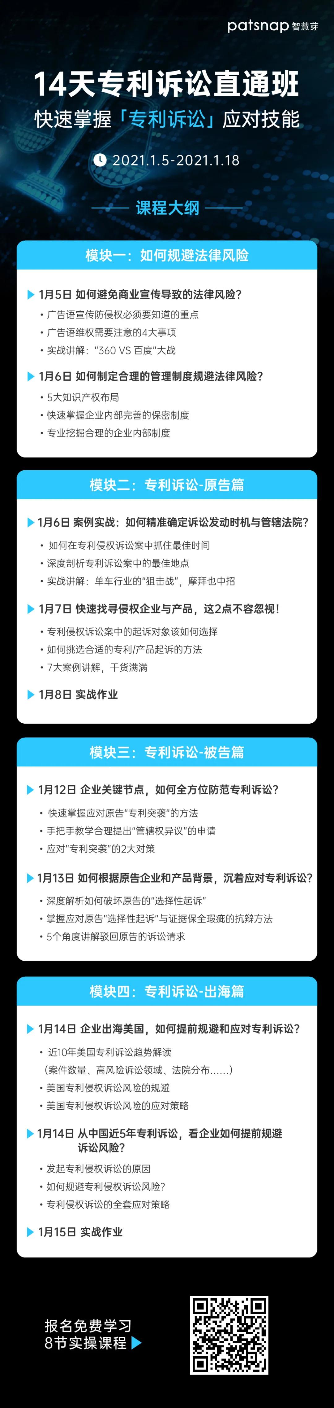 14天8節(jié)課，快速掌握「專利訴訟」的實務(wù)技巧