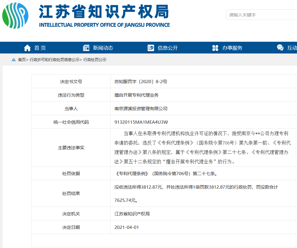擅因自開展專利代理業(yè)務(wù)，這兩家公司被罰！