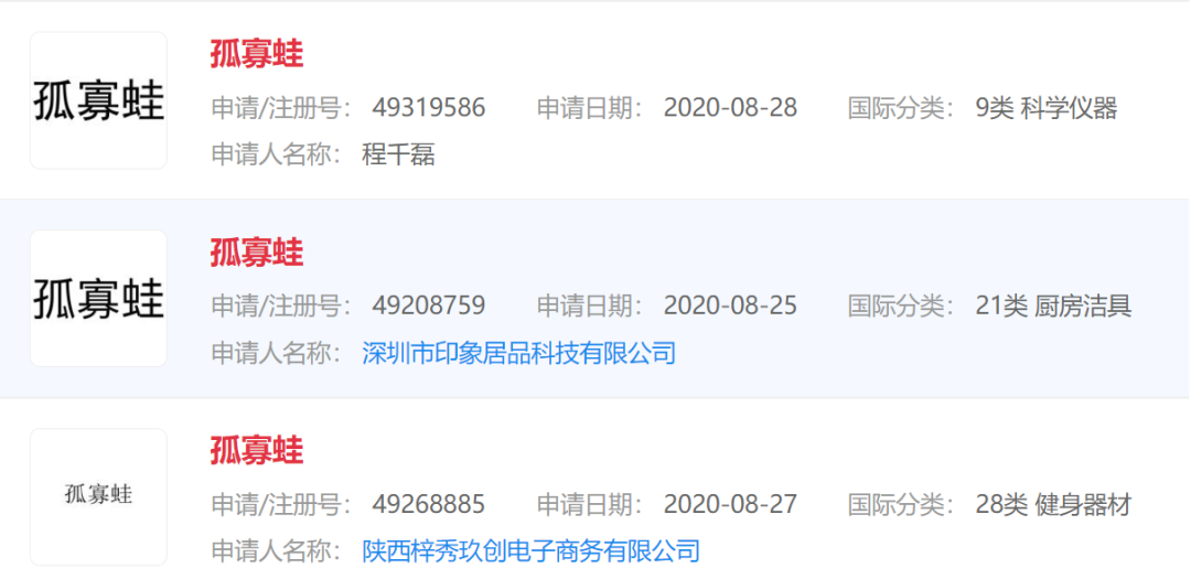 “孤寡蛙”后“不咕鳥(niǎo)”，“七夕”商標(biāo)祝大家節(jié)日快樂(lè)！