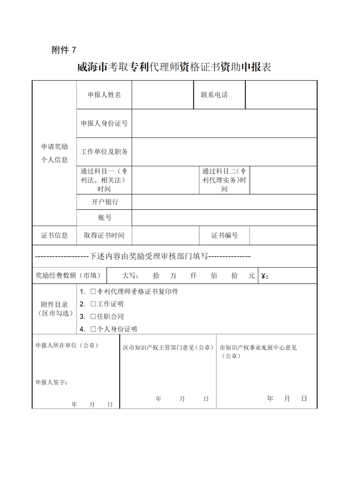 獎(jiǎng)勵(lì)1萬元！考取專利代理資格并從事專利代理業(yè)務(wù)，且任職合同期3年以上