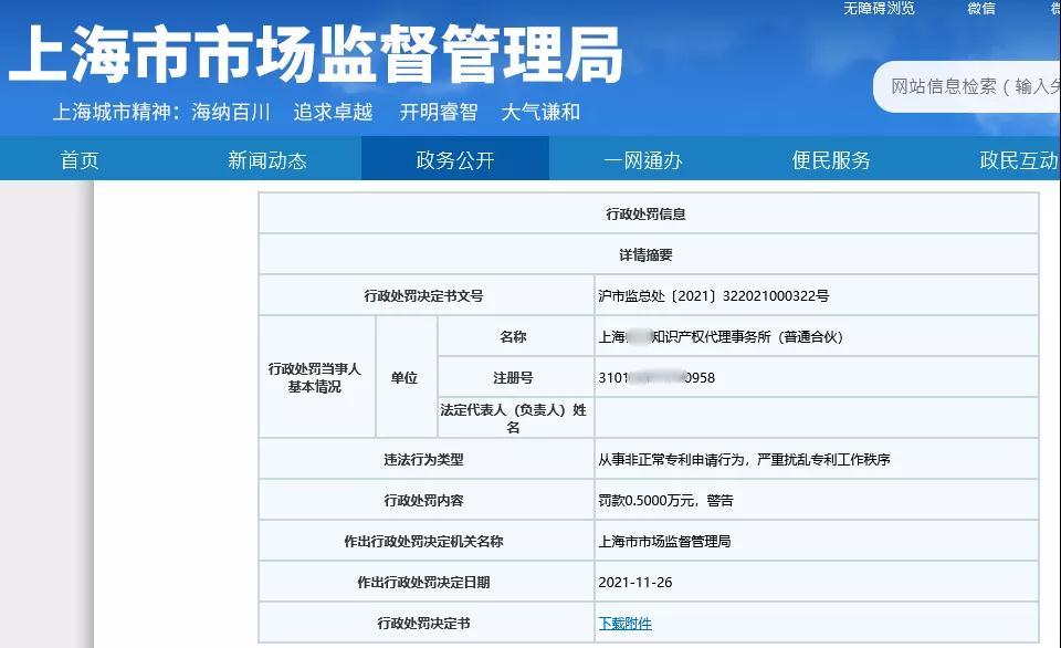 因非正常專利申請(qǐng)/擅自開展專利代理業(yè)務(wù)/虛假宣傳，4家知識(shí)產(chǎn)權(quán)機(jī)構(gòu)被罰！