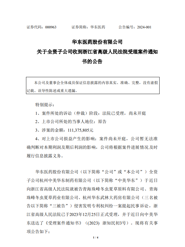 索賠1.1億！醫(yī)藥領域掀起專利訴訟